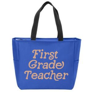 First Grade Teacher Retro Back To School 1St Grade Funny Gift Zip Tote Bag