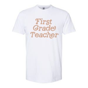 First Grade Teacher Retro Back To School 1St Grade Funny Gift Softstyle CVC T-Shirt