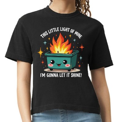 Fun Groovy This Little Light Of Mine Emotional Dumpster Fire Comfort Colors Boxy T-Shirt