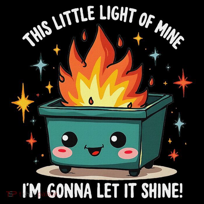 Fun Groovy This Little Light Of Mine Emotional Dumpster Fire 7-Panel Snapback Hat