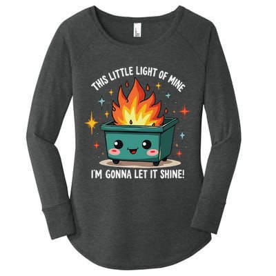 Fun Groovy This Little Light Of Mine Emotional Dumpster Fire Women's Perfect Tri Tunic Long Sleeve Shirt