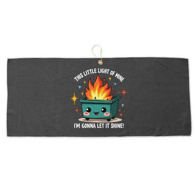 Fun Groovy This Little Light Of Mine Emotional Dumpster Fire Large Microfiber Waffle Golf Towel