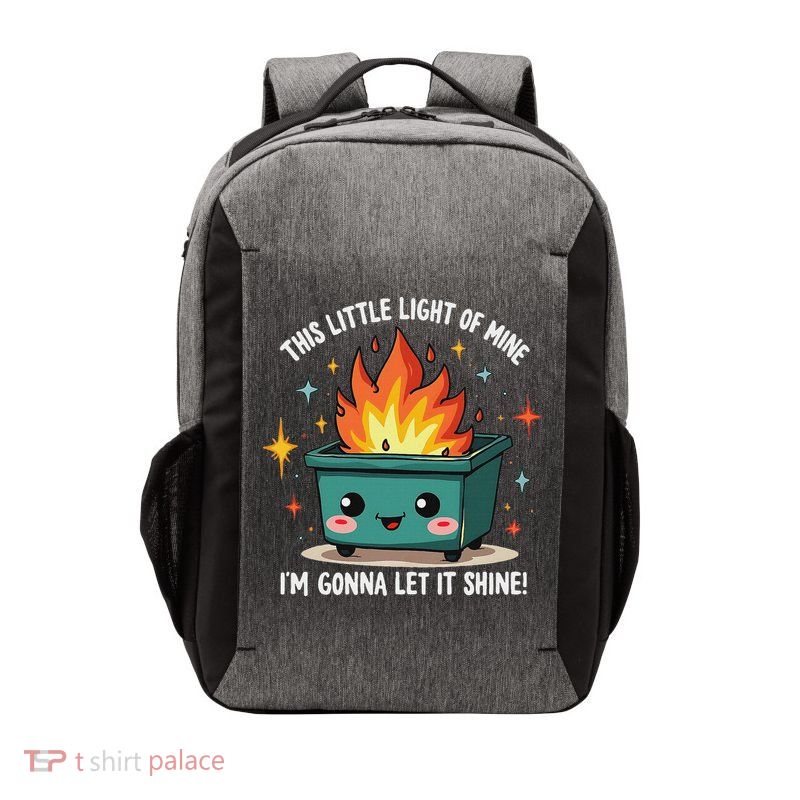 Fun Groovy This Little Light Of Mine Emotional Dumpster Fire Vector Backpack