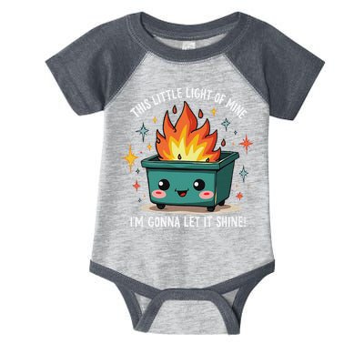Fun Groovy This Little Light Of Mine Emotional Dumpster Fire Infant Baby Jersey Bodysuit