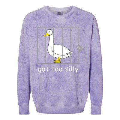 Funny Got Too Silly Women Silly Goose Colorblast Crewneck Sweatshirt