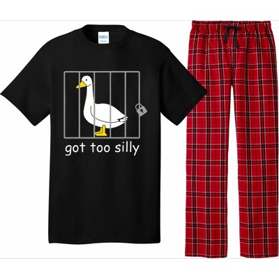 Funny Got Too Silly Women Silly Goose Pajama Set