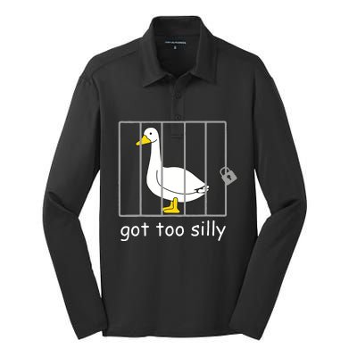 Funny Got Too Silly Women Silly Goose Silk Touch Performance Long Sleeve Polo