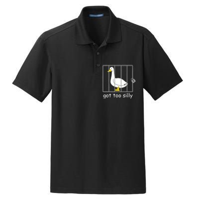 Funny Got Too Silly Women Silly Goose Dry Zone Grid Polo