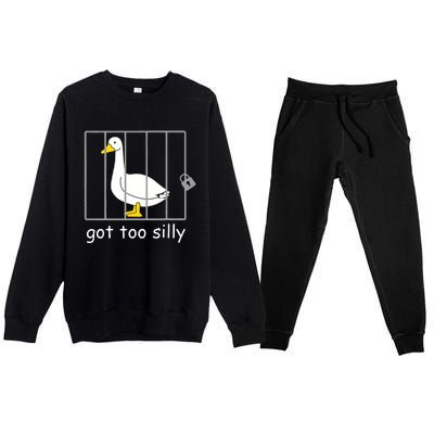 Funny Got Too Silly Women Silly Goose Premium Crewneck Sweatsuit Set