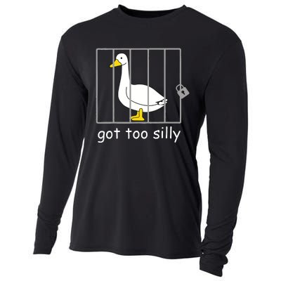 Funny Got Too Silly Women Silly Goose Cooling Performance Long Sleeve Crew