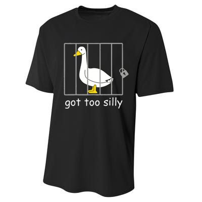 Funny Got Too Silly Women Silly Goose Performance Sprint T-Shirt