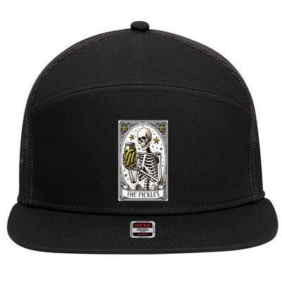 Funny Gardener The Pickle Skeleton Cucumber Gift 7 Panel Mesh Trucker Snapback Hat