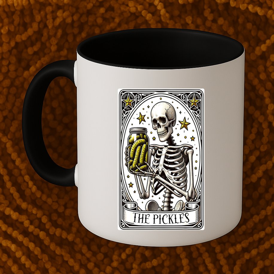 Funny Gardener The Pickle Skeleton Cucumber Gift Mug