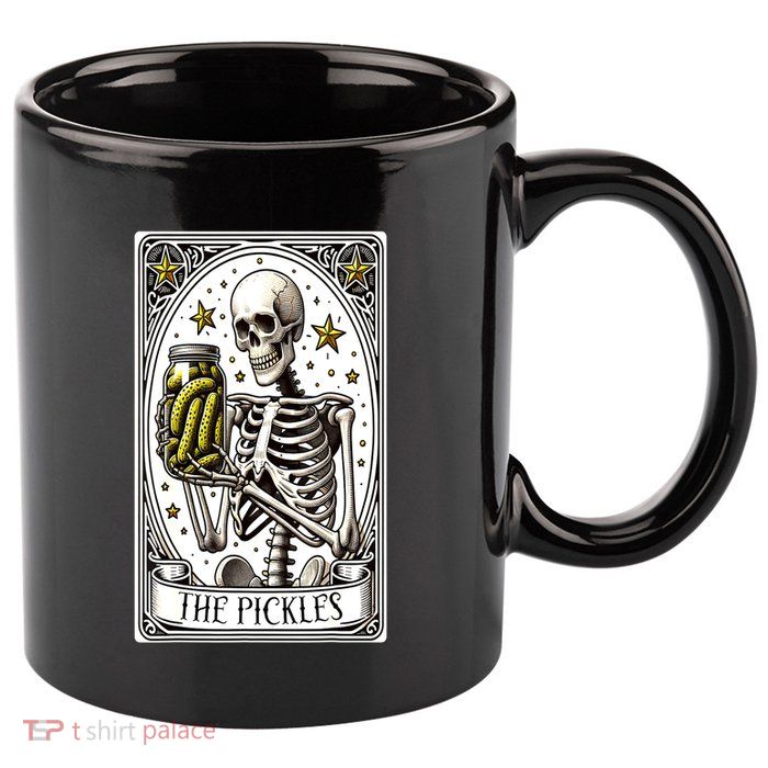 Funny Gardener The Pickle Skeleton Cucumber Gift 11oz C Handle Ceramic Mug