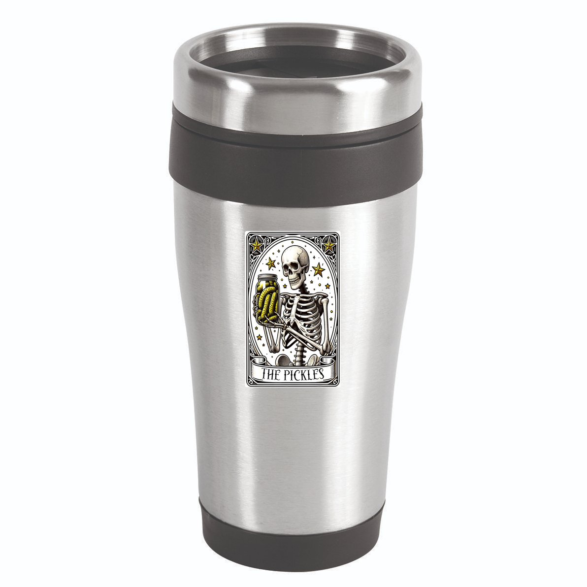 Funny Gardener The Pickle Skeleton Cucumber Gift 16oz Travel Tumbler