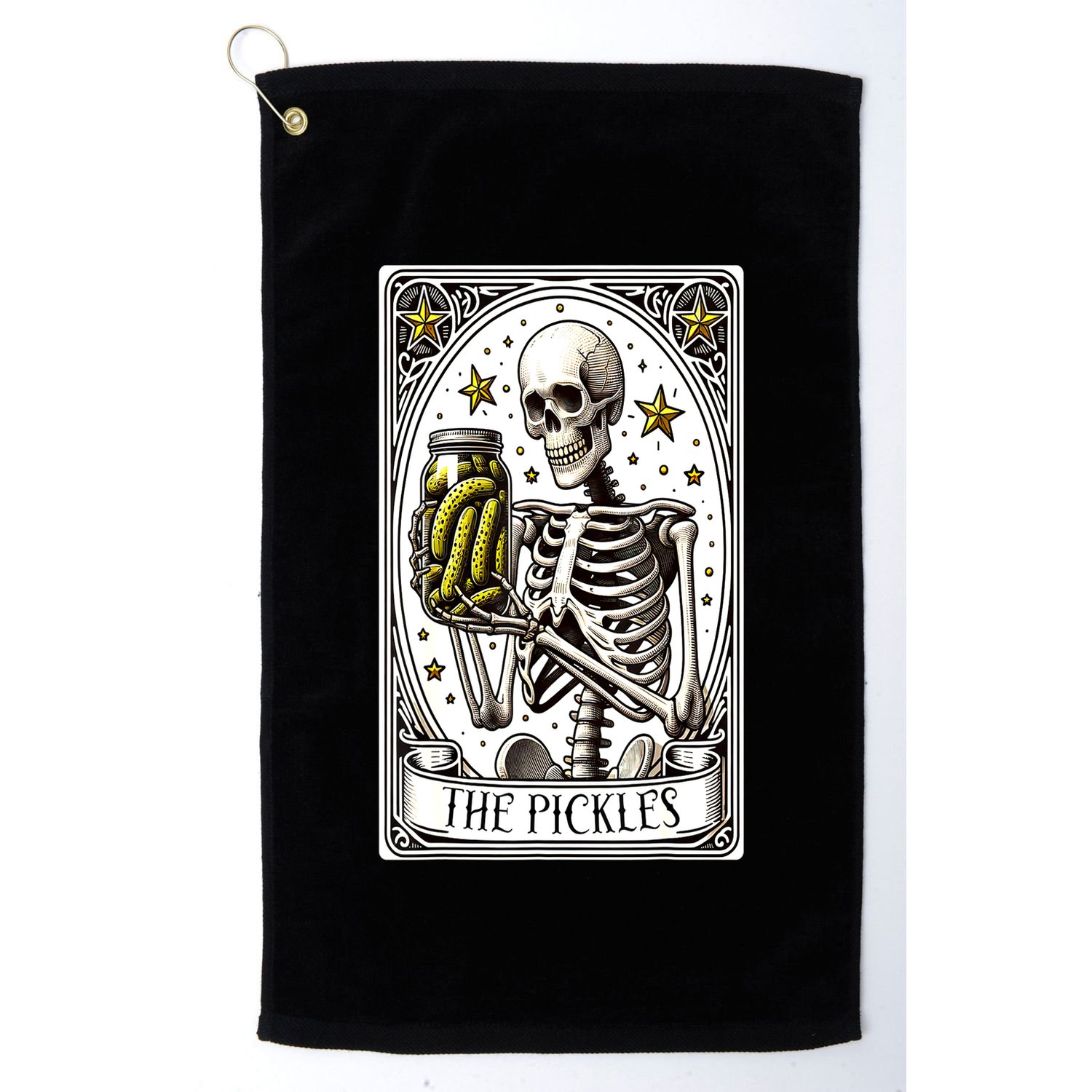 Funny Gardener The Pickle Skeleton Cucumber Gift Golf Towel