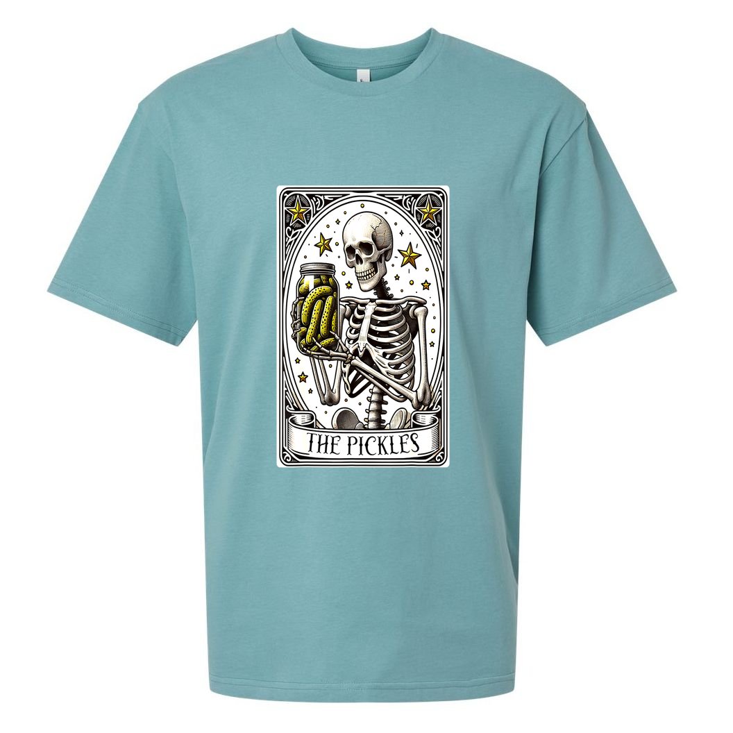 Funny Gardener The Pickle Skeleton Cucumber Gift Sueded Cloud Jersey T-Shirt