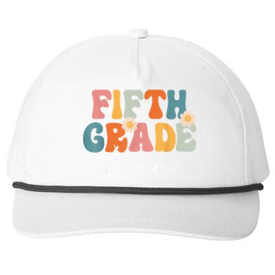 Fifth Grade Team Retro Groovy Back To School 5th Grade Snapback Five-Panel Rope Hat