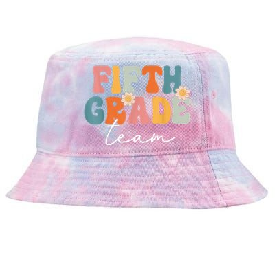 Fifth Grade Team Retro Groovy Back To School 5th Grade Tie-Dyed Bucket Hat