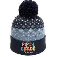 Fifth Grade Team Retro Groovy Back To School 5th Grade The Baniff Cuffed Pom Beanie