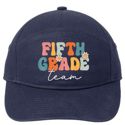 Fifth Grade Team Retro Groovy Back To School 5th Grade 7-Panel Snapback Hat