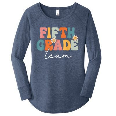 Fifth Grade Team Retro Groovy Back To School 5th Grade Women's Perfect Tri Tunic Long Sleeve Shirt