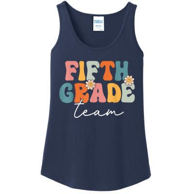 Fifth Grade Team Retro Groovy Back To School 5th Grade Ladies Essential Tank