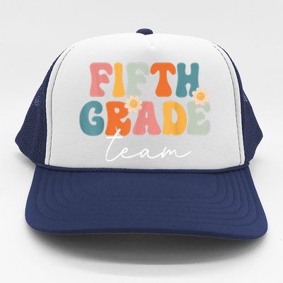 Fifth Grade Team Retro Groovy Back To School 5th Grade Trucker Hat