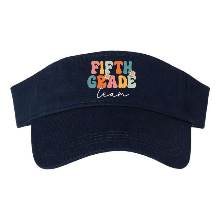 Fifth Grade Team Retro Groovy Back To School 5th Grade Valucap Bio-Washed Visor