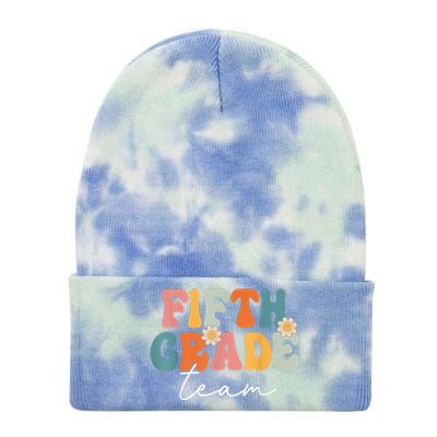 Fifth Grade Team Retro Groovy Back To School 5th Grade Tie Dye 12in Knit Beanie