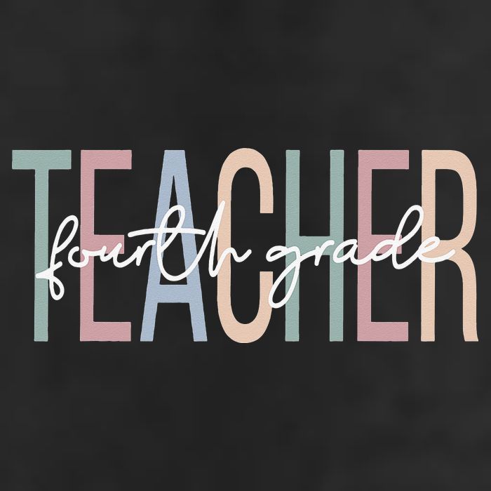 Fourth Grade Teacher Boho 4th Grade Teacher 7 Panel Mesh Trucker Snapback Hat