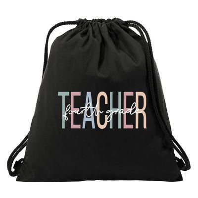 Fourth Grade Teacher Boho 4th Grade Teacher Drawstring Bag
