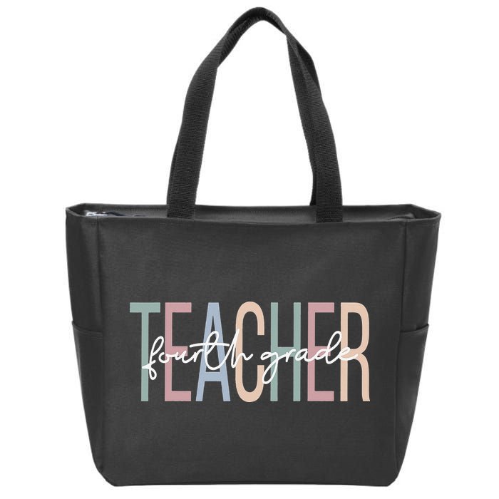 Fourth Grade Teacher Boho 4th Grade Teacher Zip Tote Bag