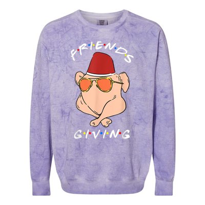 Friends Giving Turkey Diner Thanksgiving Happy Friendsgiving Gift Colorblast Crewneck Sweatshirt