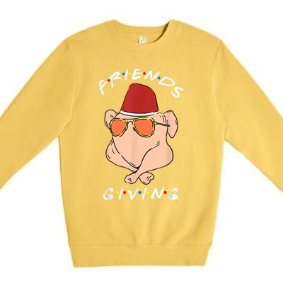 Friends Giving Turkey Diner Thanksgiving Happy Friendsgiving Gift Premium Crewneck Sweatshirt