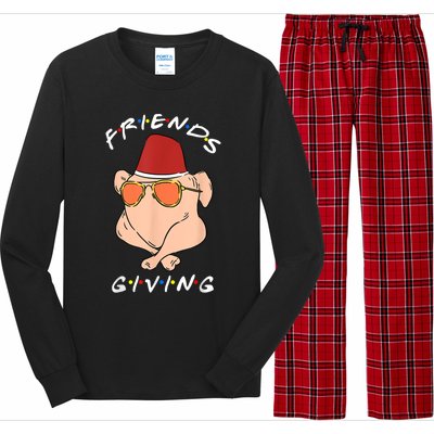 Friends Giving Turkey Diner Thanksgiving Happy Friendsgiving Gift Long Sleeve Pajama Set