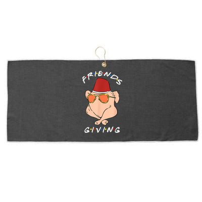 Friends Giving Turkey Diner Thanksgiving Happy Friendsgiving Gift Large Microfiber Waffle Golf Towel