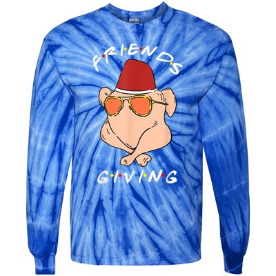 Friends Giving Turkey Diner Thanksgiving Happy Friendsgiving Gift Tie-Dye Long Sleeve Shirt