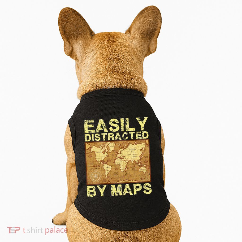 Funny Geography Teacher Easily Distracted By Maps Doggie Tank