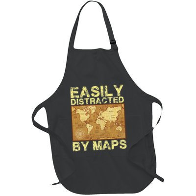 Funny Geography Teacher Easily Distracted By Maps Apron