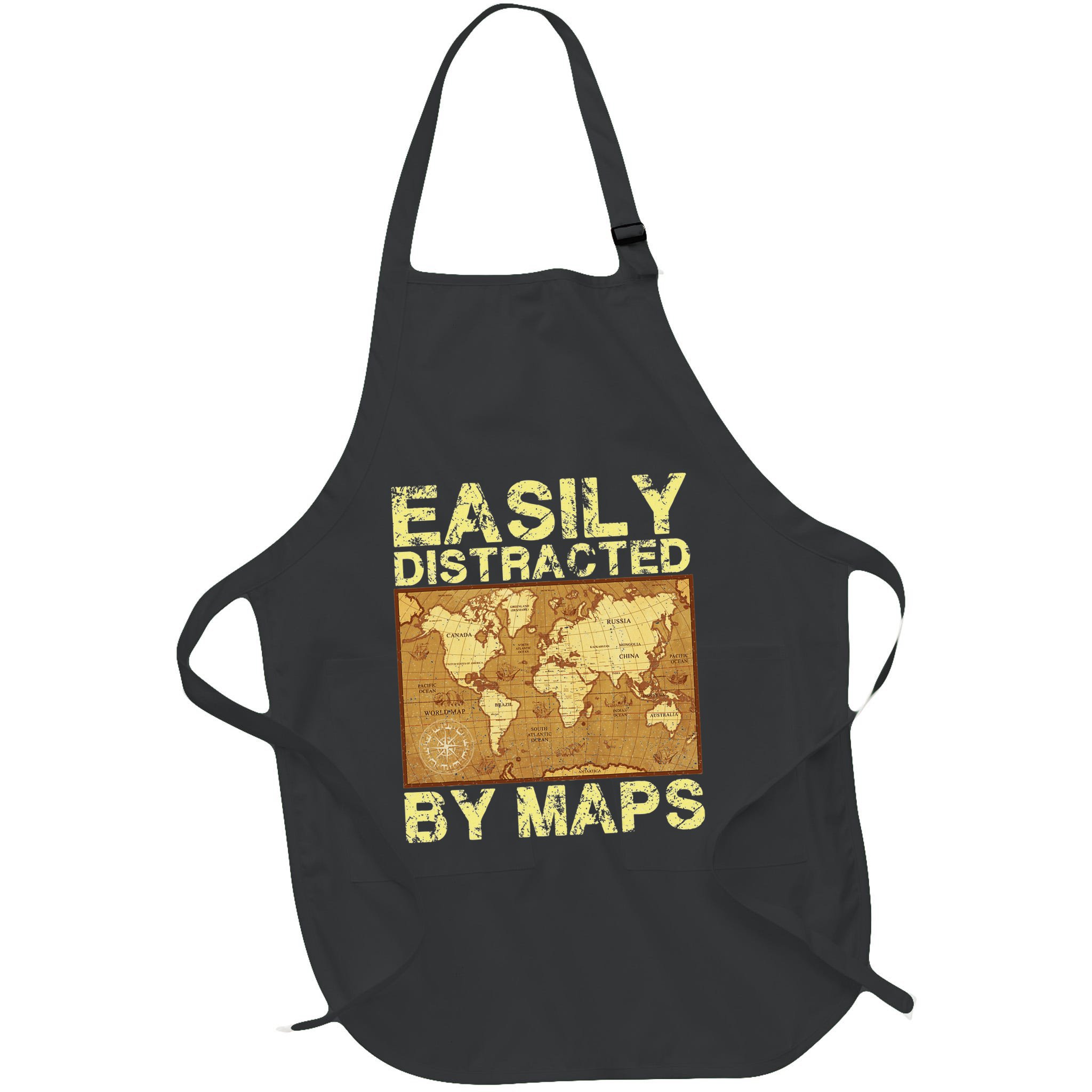 Funny Geography Teacher Easily Distracted By Maps Apron