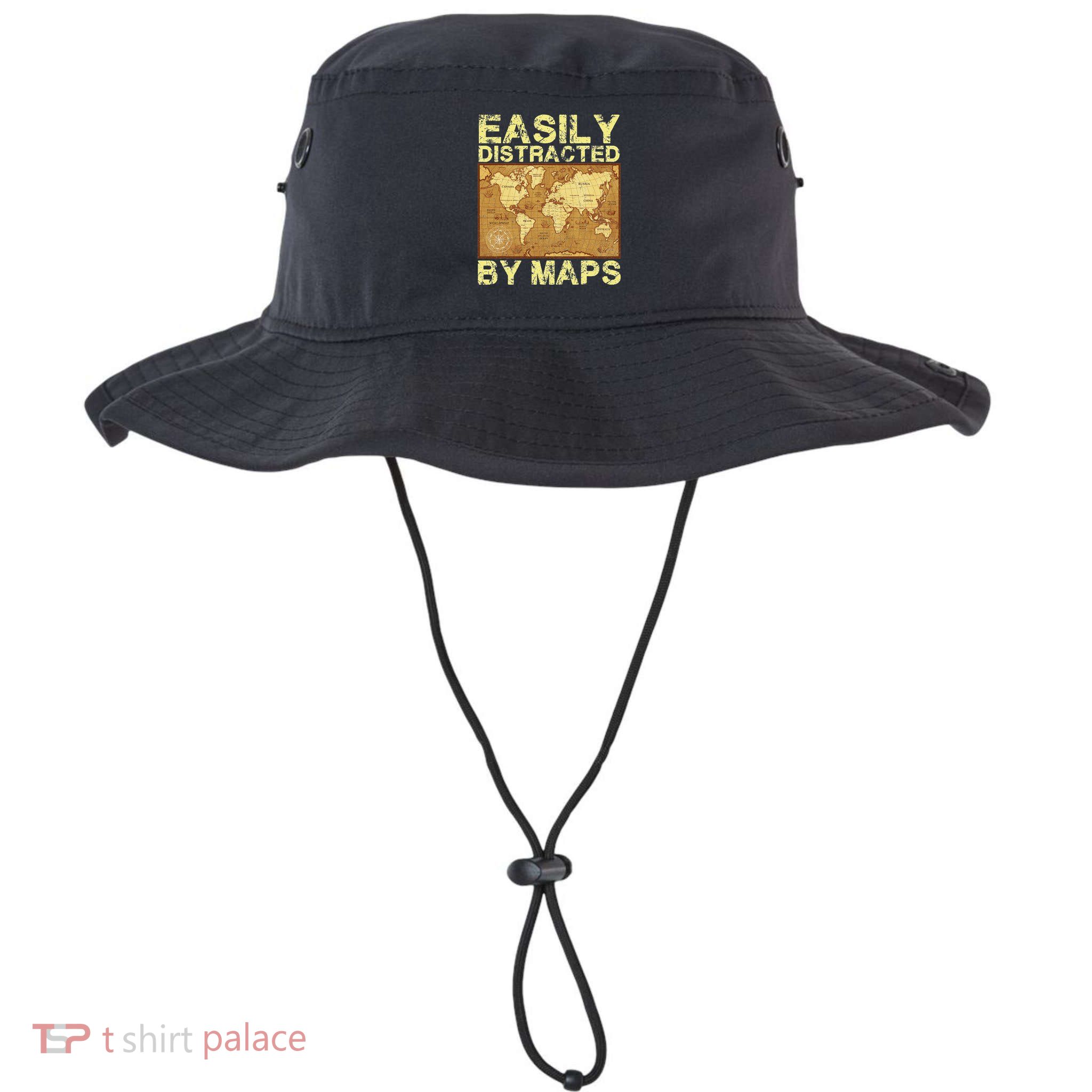 Funny Geography Teacher Easily Distracted By Maps Bucket Hat
