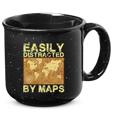Funny Geography Teacher Easily Distracted By Maps 15oz Campfire Ceramic Mug