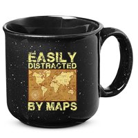 Funny Geography Teacher Easily Distracted By Maps 15oz Campfire Ceramic Mug