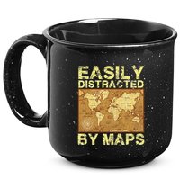 Funny Geography Teacher Easily Distracted By Maps 15oz Campfire Ceramic Mug