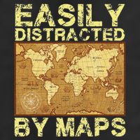 Funny Geography Teacher Easily Distracted By Maps Golf Towel