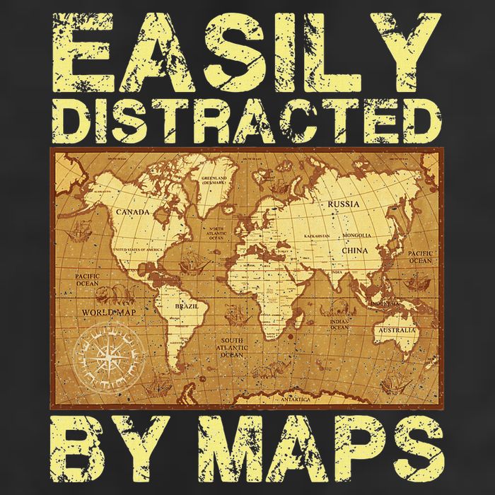 Funny Geography Teacher Easily Distracted By Maps Golf Towel