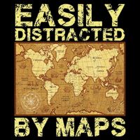 Funny Geography Teacher Easily Distracted By Maps Cropped Pullover Crew
