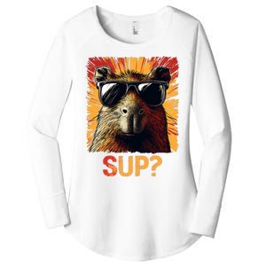 Funny Graphic Teens Capybara Women's Perfect Tri Tunic Long Sleeve Shirt