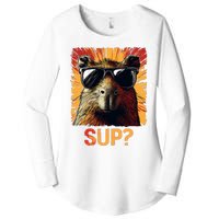 Funny Graphic Teens Capybara Women's Perfect Tri Tunic Long Sleeve Shirt